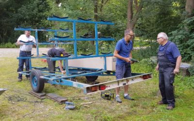 Groot onderhoud aan de trailer