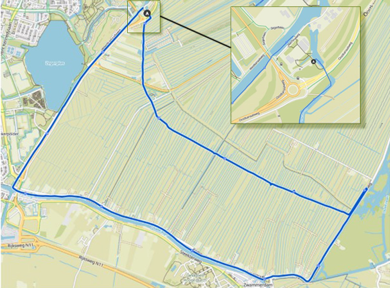 Rondje Zwammerdam met Molenviergang en Dikke Molen, lengte 15km