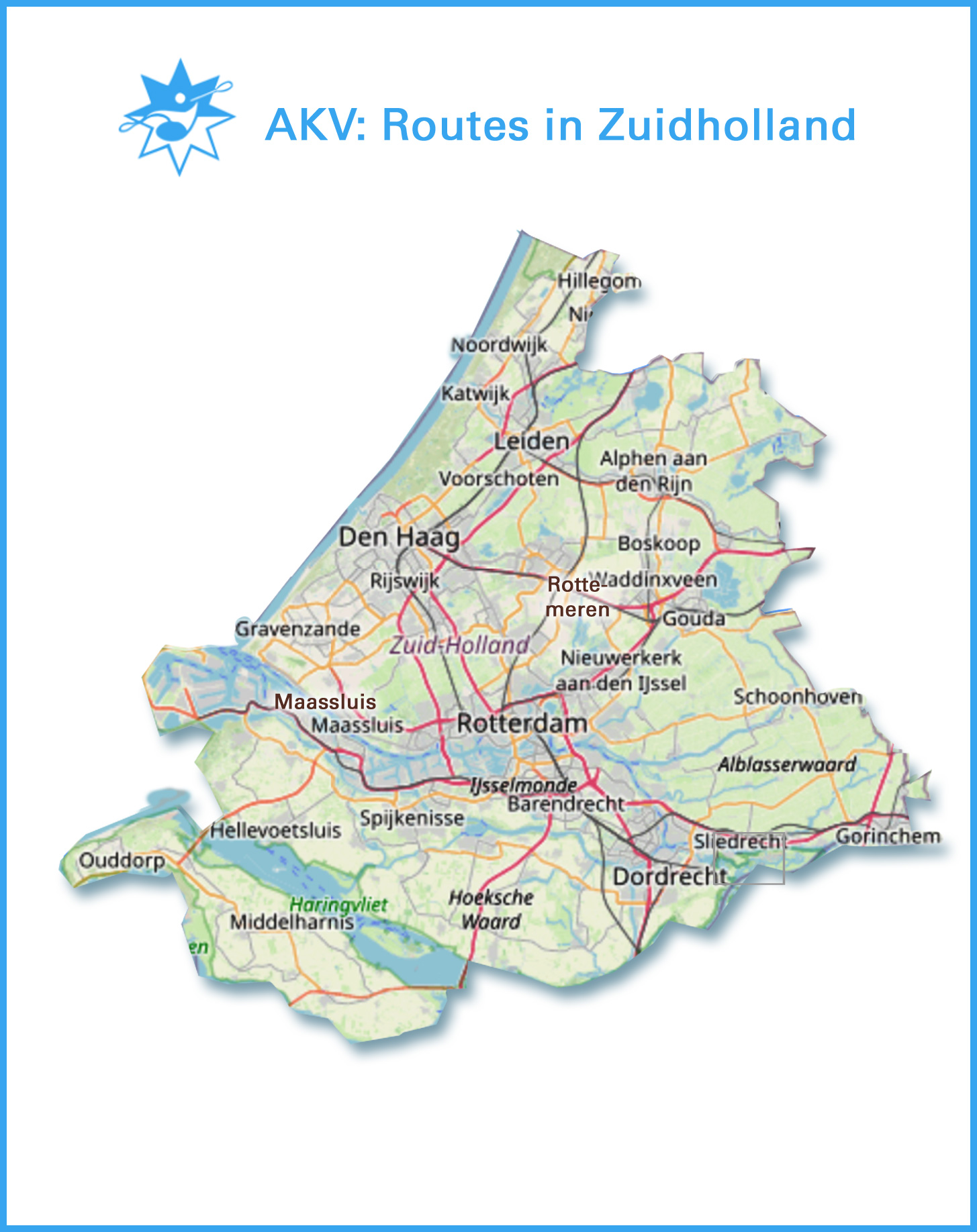 Routes in Zuidholland