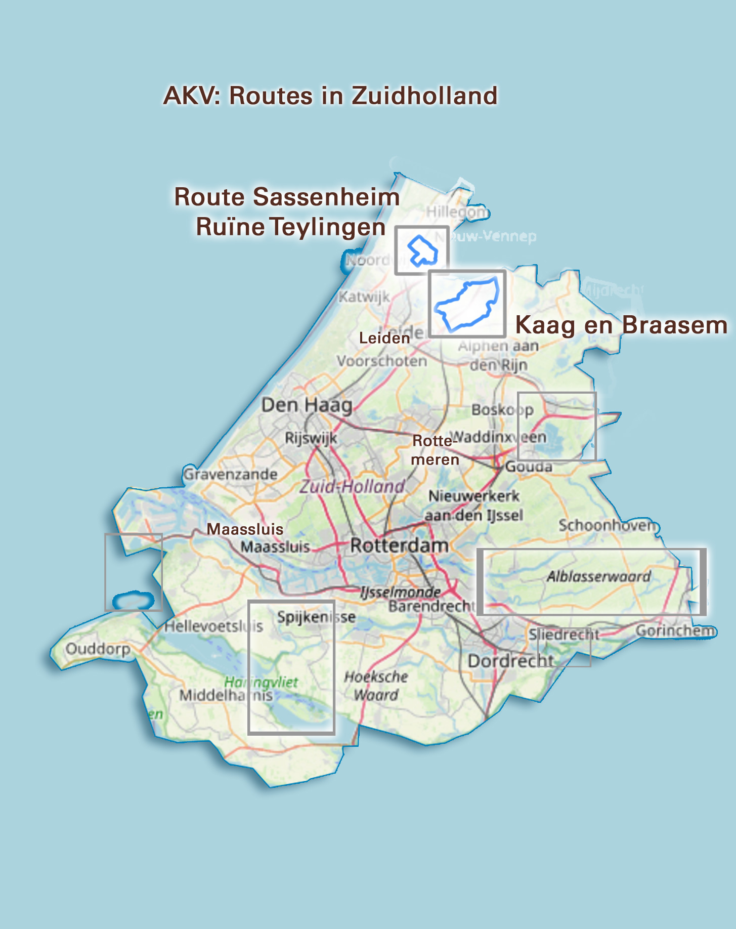 Routes in Zuidholland