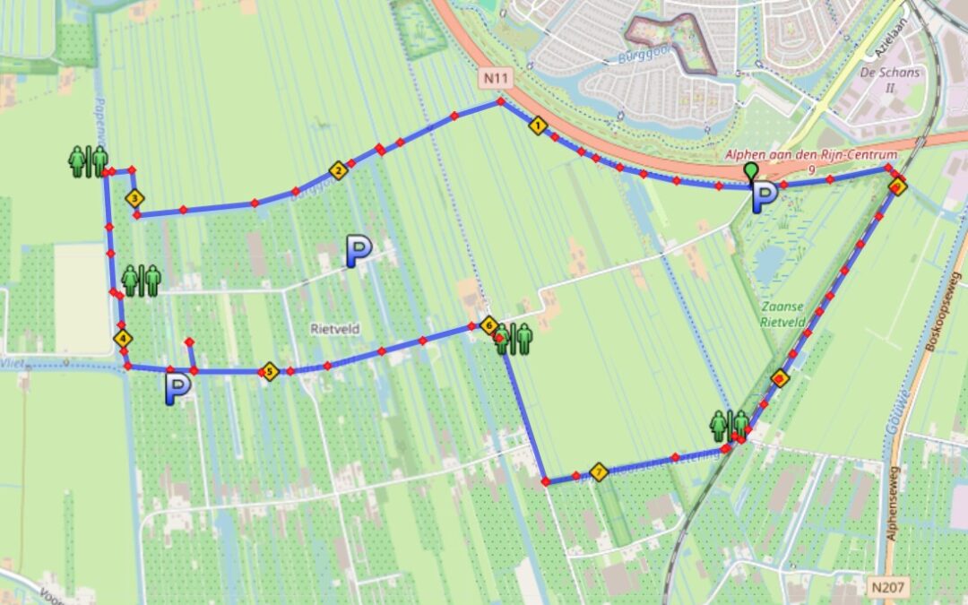 Kanoroute Alphen Rietveld, lengte 10 km of 3,5 km [vernieuwd]
